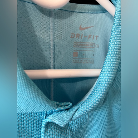 Tiger Woods Nike Dr-fit snap Polo. Sz Large. Blue - Picture 3 of 3